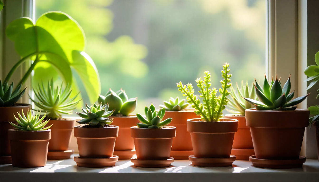 Succulents and cacti collection